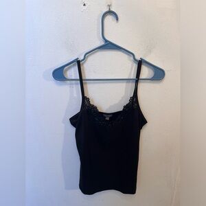 Y2K Ann Taylor Rhinestone Camisole Lace Black Size S